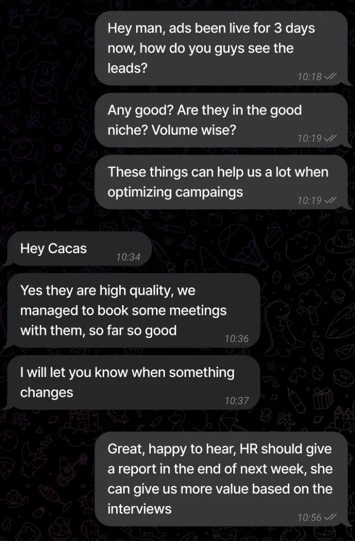 Client feedback in Telegram