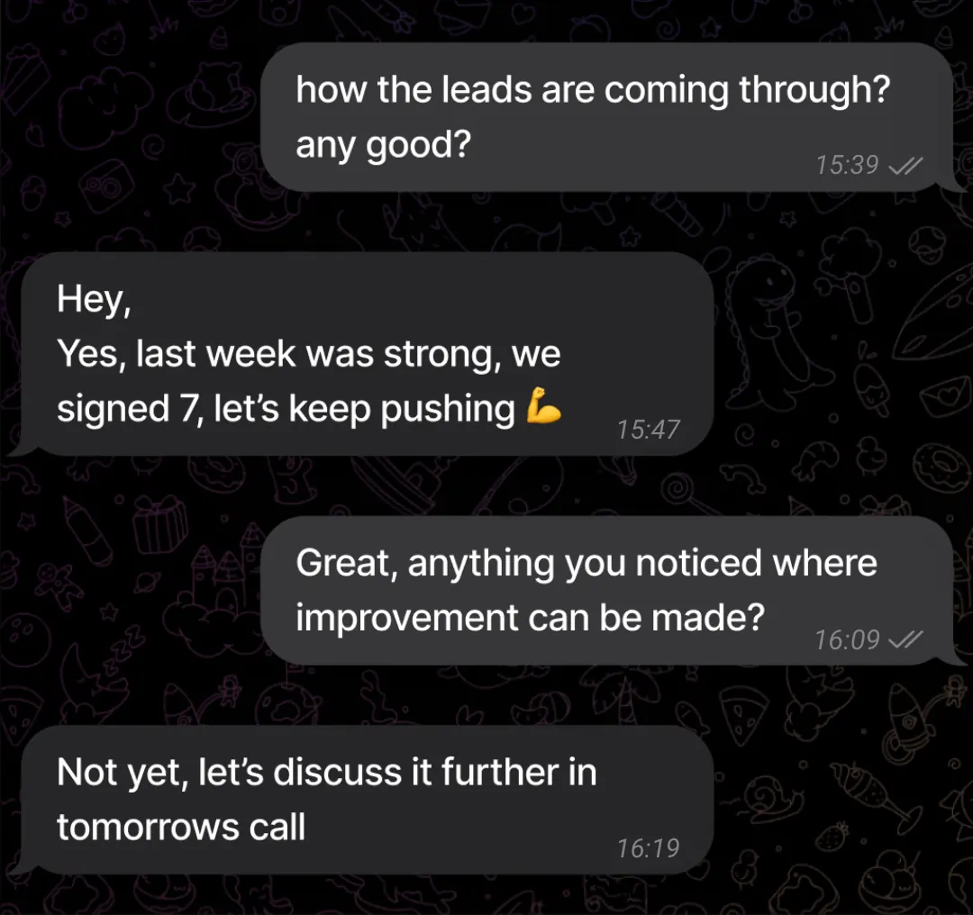 Client feedback in Telegram