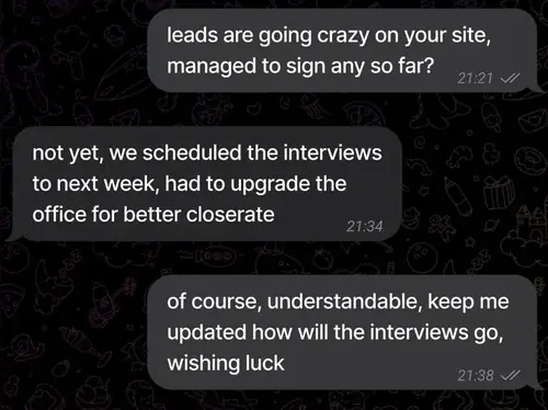 Client feedback in Telegram