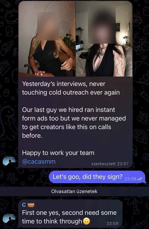Client message: interviews booked without cold outreach